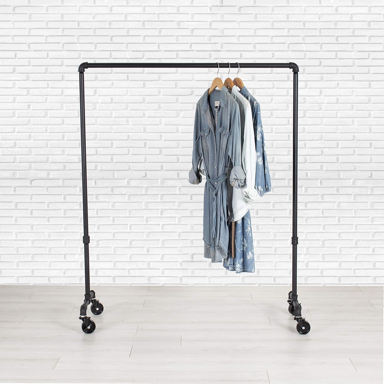 Industrial Pipe Rolling Clothing Garment Rack William Roberts Vintage Industrial Pipe Rolling Clothing Garment Rack William Roberts Vintage