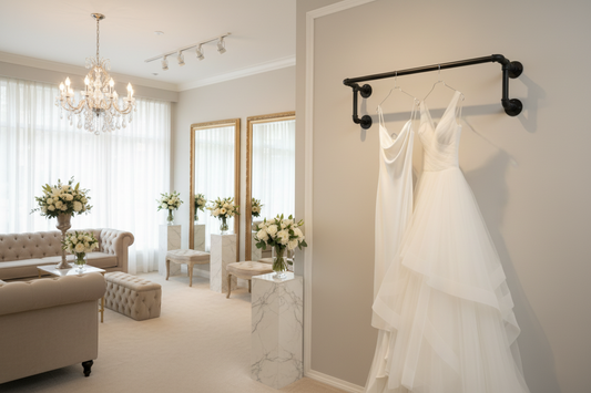 William Roberts Vintage Industrial Wall Mounted Closet Organizer Pipe Clothes Bar, Space Saving Closet Organizers and Storage Rail, Heavy Duty Metal Coat Rack for Entryway, Bedroom or Retail Display