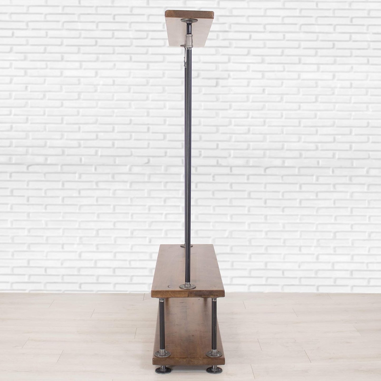 Industrial Pipe Clothing Rack with Wood Shelving