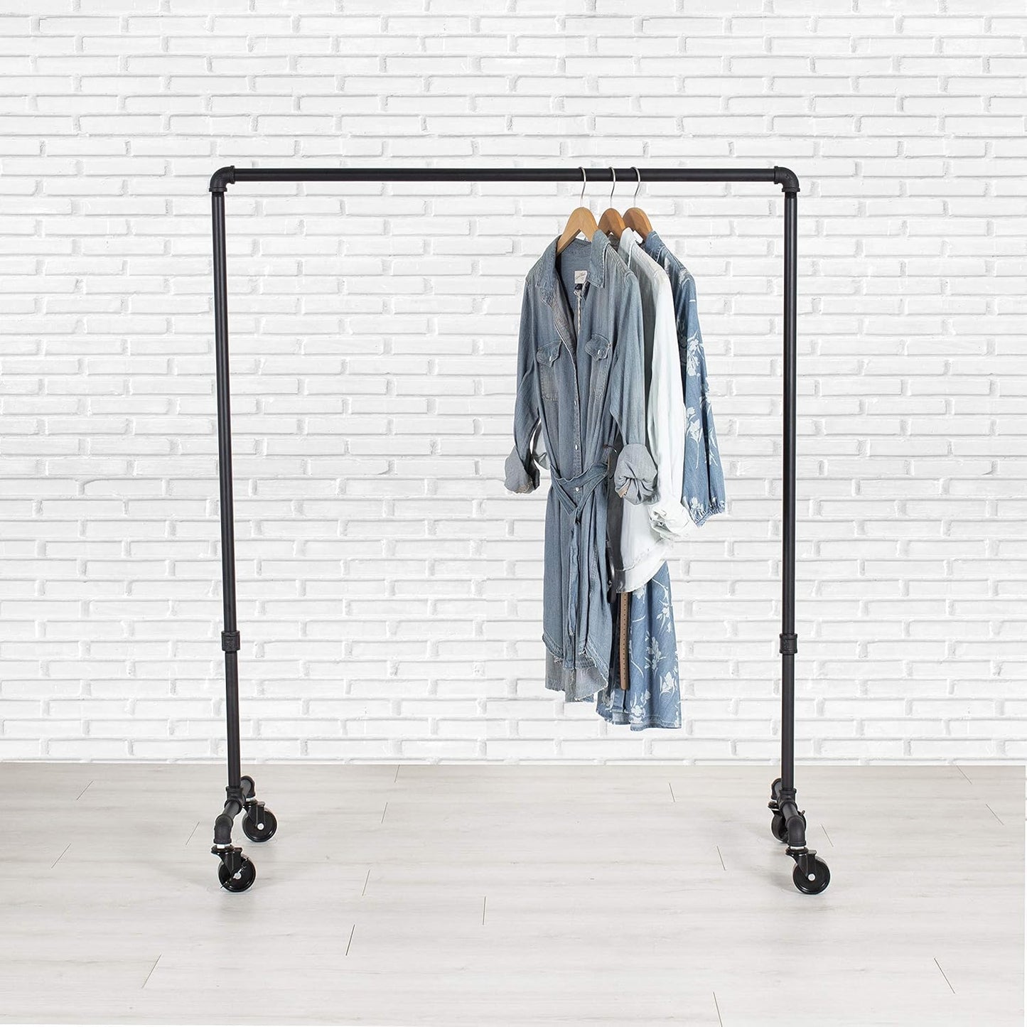 Industrial Pipe Rolling Clothing Garment Rack